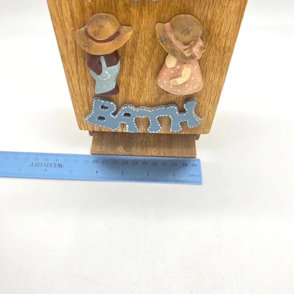 Vintage Country Bath Wooden Wall Mount Dispenser Holder Folk Art‎ Decor 11 inch
